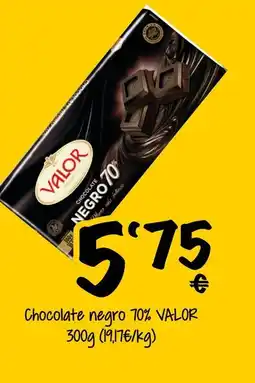 Supermercados MAS VALOR Chocolate negro 70% oferta