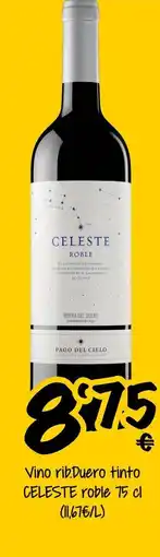 Supermercados MAS CELESTE Vino rib.Duero tinto roble oferta