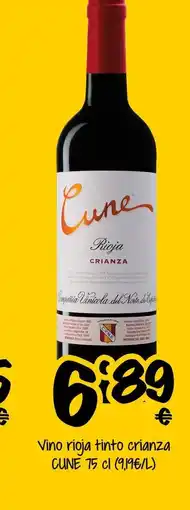 Supermercados MAS CUNE Vino rioja tinto crianza oferta