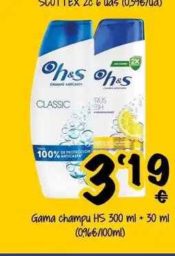 Supermercados MAS HS Gama champu oferta