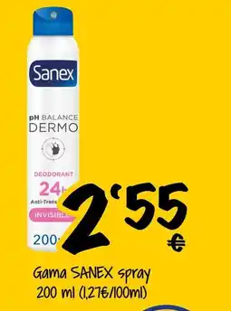 Supermercados MAS SANEX Gama spray oferta