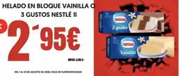 Hiper Usera Helado en bloque vainilla o 3 gustos nestlé oferta