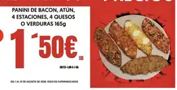 Hiper Usera Panini de bacon, atún, 4 estaciones, 4 quesos o verduras oferta