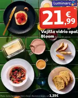 Alcampo Luminarc Vajilla vidrio opal Bloom oferta