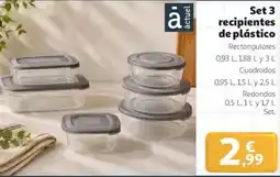 Alcampo Set 3 recipientes de plástico oferta
