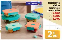 Alcampo 'Luminarc Recipiente vidrio hermético con válvula oferta