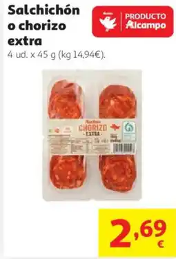 Alcampo Salchichón o chorizo extra oferta