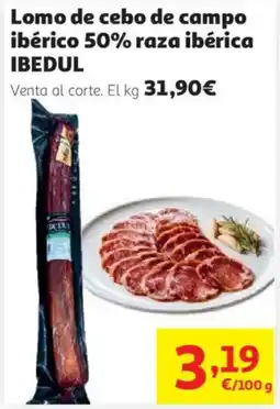 Alcampo IBEDUL Lomo de cebo de campo ibérico 50% raza ibérica oferta
