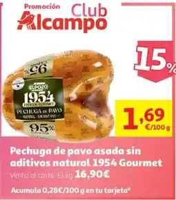 Alcampo Pechuga de pavo asada sin aditivos natural 1954 Gourmet oferta