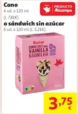 Alcampo Cono o sándwich sin azúcar oferta