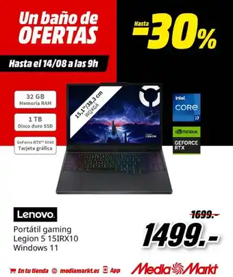 Lenovo - portatil gaming legion 5 15irx10 windows 11