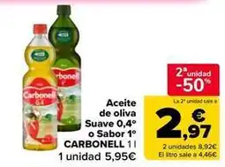 Carrefour Market Carbonell - aceite de oliva suave 0,4 o sabor 1 oferta