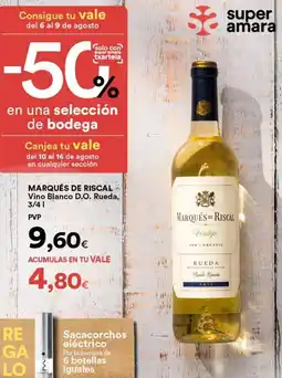 SUPER AMARA Marqués de riscal - vino blanco d.o. rueda oferta