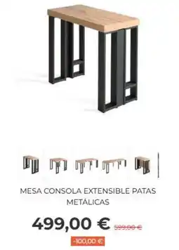Muebles Sayez Mesa consola extensible patas metalicas oferta