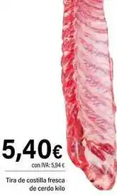 Cash Ifa Tira de costilla fresca de cerdo kilo oferta