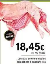 Cash Ifa Origen - lechazo entero o medios con cabeza o asadura oferta