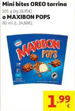 Alcampo Mini bites oreo tarrina o maxibon pops oferta