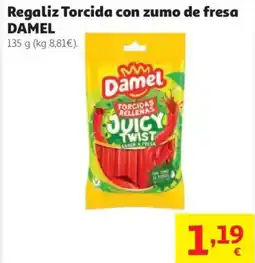 Alcampo DAMEL Regaliz Torcida con zumo de fresa oferta