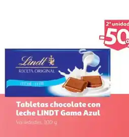 Alcampo LINDT Tabletas chocolate con leche Gama Azul oferta