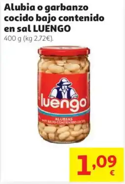Alcampo LUENGO Alubia o garbanzo cocido bajo contenido en sal oferta