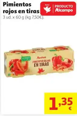 Alcampo Pimientos rojos en tiras oferta