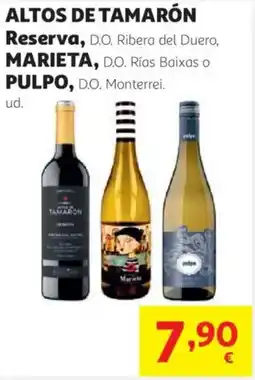 Alcampo Altos de tamarón reserva, d.o. ribera del duero, marieta, do. rías baixas o pulpo, do. montrrei oferta