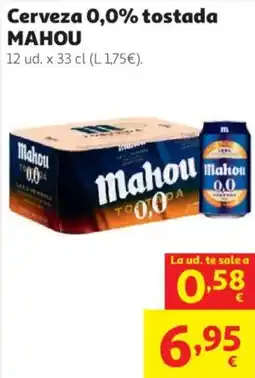 Alcampo MAHOU Cerveza 0,0% tostada oferta