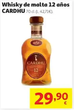 Alcampo CARDHU Whisky de malta 12 años oferta