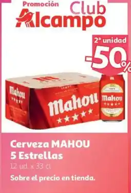 Alcampo MAHOU 5 Cerveza Estrellas oferta