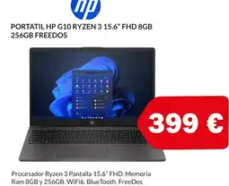 Microsshop HP Portatil hp g10 ryzen 3 15.6" fhd 8gb 256gb freedos oferta