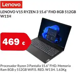 Microsshop LENOVO V15 ryzen 3 15.6" fhd 8gb 512gb oferta