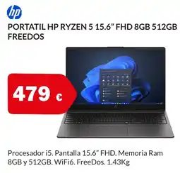 Microsshop HP Portatil hp ryzen 5 15.6" fhd 8gb 512gb freedos oferta