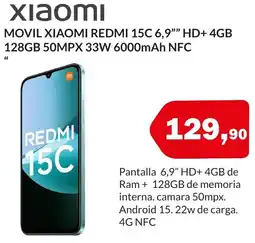 Microsshop XIAOMI Movil redmi 15c 6,9"" hd+ 4gb 128gb 50mpx 33w 6000mah nfc oferta
