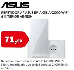 Microsshop ASUS Repetidor ap rp-ax58 ax3000 wifi- 6 interior aimesh oferta