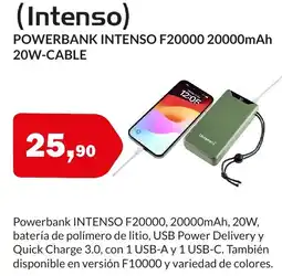 Microsshop INTENSO Powerbank f20000 20000mah 20w-cable oferta