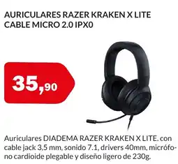 Microsshop RAZER Auriculares kraken x lite cable micro 2.0 ipxo oferta