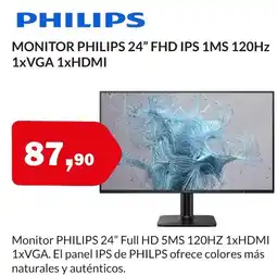 Microsshop PHILIPS Monitor 24" fhd ips 1ms 120hz 1xvga 1xhdmi oferta