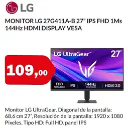 Microsshop LG Monitor 27g411a-b 27" ips fhd 1ms oferta
