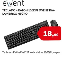 Microsshop EWENT Teclado + raton 100dpi ina- lambrico negro oferta