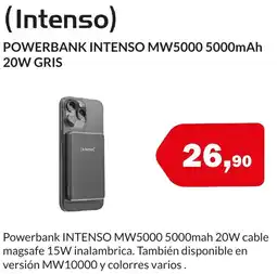 Microsshop INTENSO Powerbank mw5000 5000mah 20w gris oferta