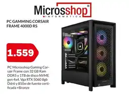 Microsshop Pc gamming corsair frame 4000d rs oferta
