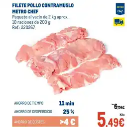 Makro METRO CHEF Filete pollo contramuslo oferta