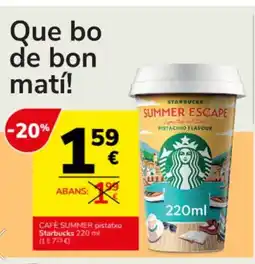 Consum STARBUCKS Cafè summer pistatxo oferta