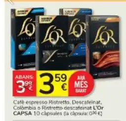 Consum L'OR Cafè espresso Ristretto, Descafeinat. Colombia o Ristretto descafeinat oferta