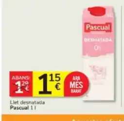 Consum PASCUAL Llet desnatada oferta