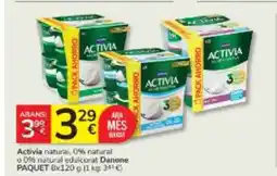 Consum DANONE Activia natural, 096 natural o0% natural edulcorat oferta