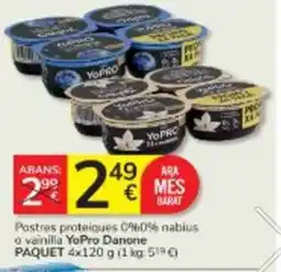 Consum DANONE Postres proteiques nabius o vainilla oferta