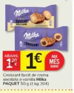 Consum MILKA Croissant farcit de crema xocolata a vainilla oferta