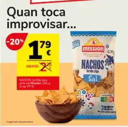 Consum MISSION Natxos tortilla xips amb sal oferta
