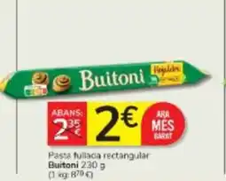 Consum BUITONI Pasta fullacia rectangular oferta